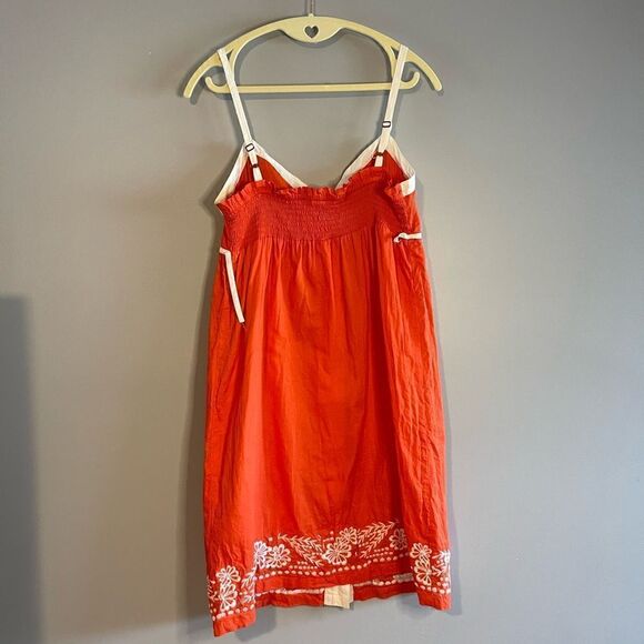 ROXY Orange & White Embroidered Sundress | SZ M - Picture 17 of 17
